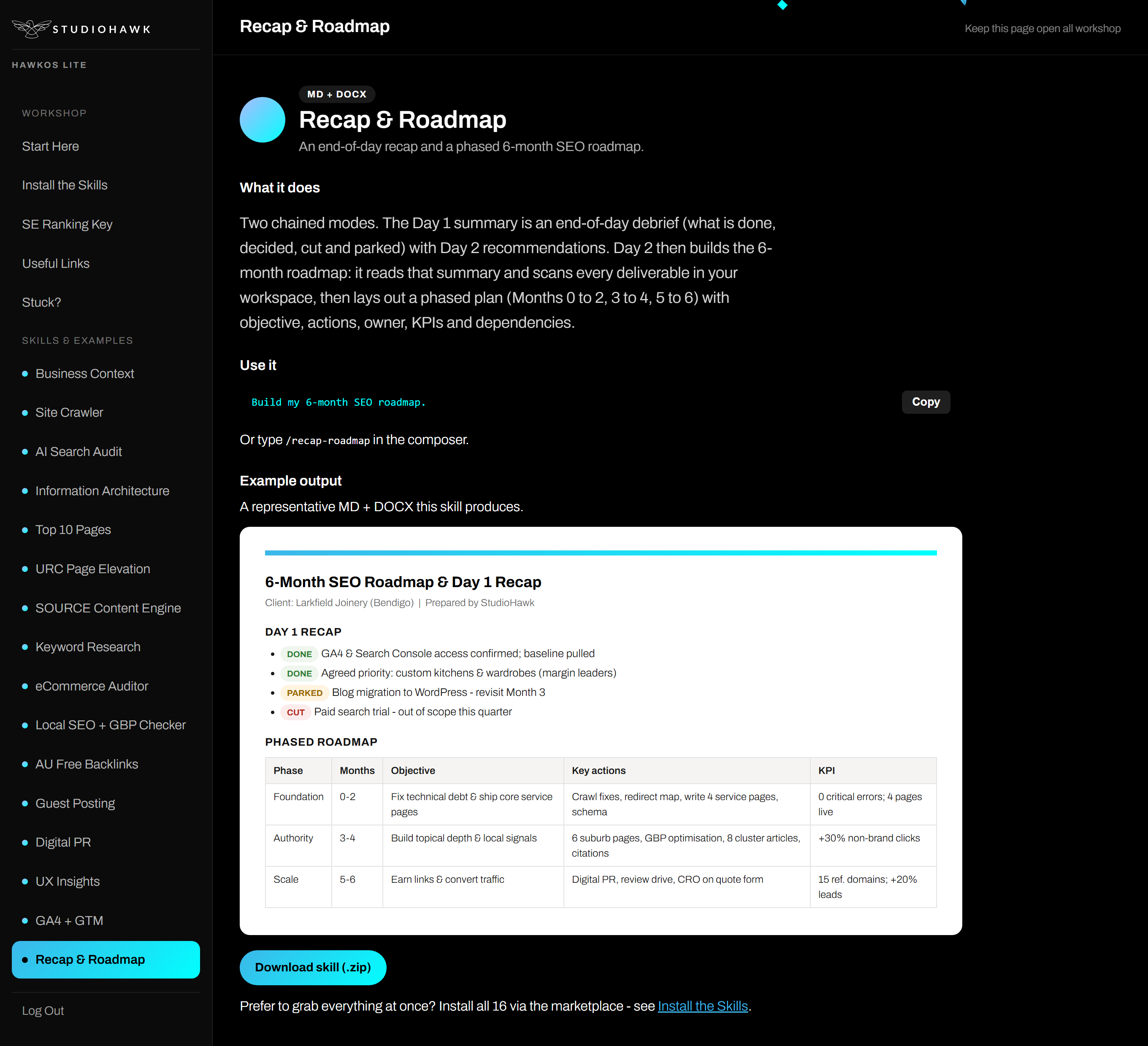 Recap & Roadmap in HawkOS Lite